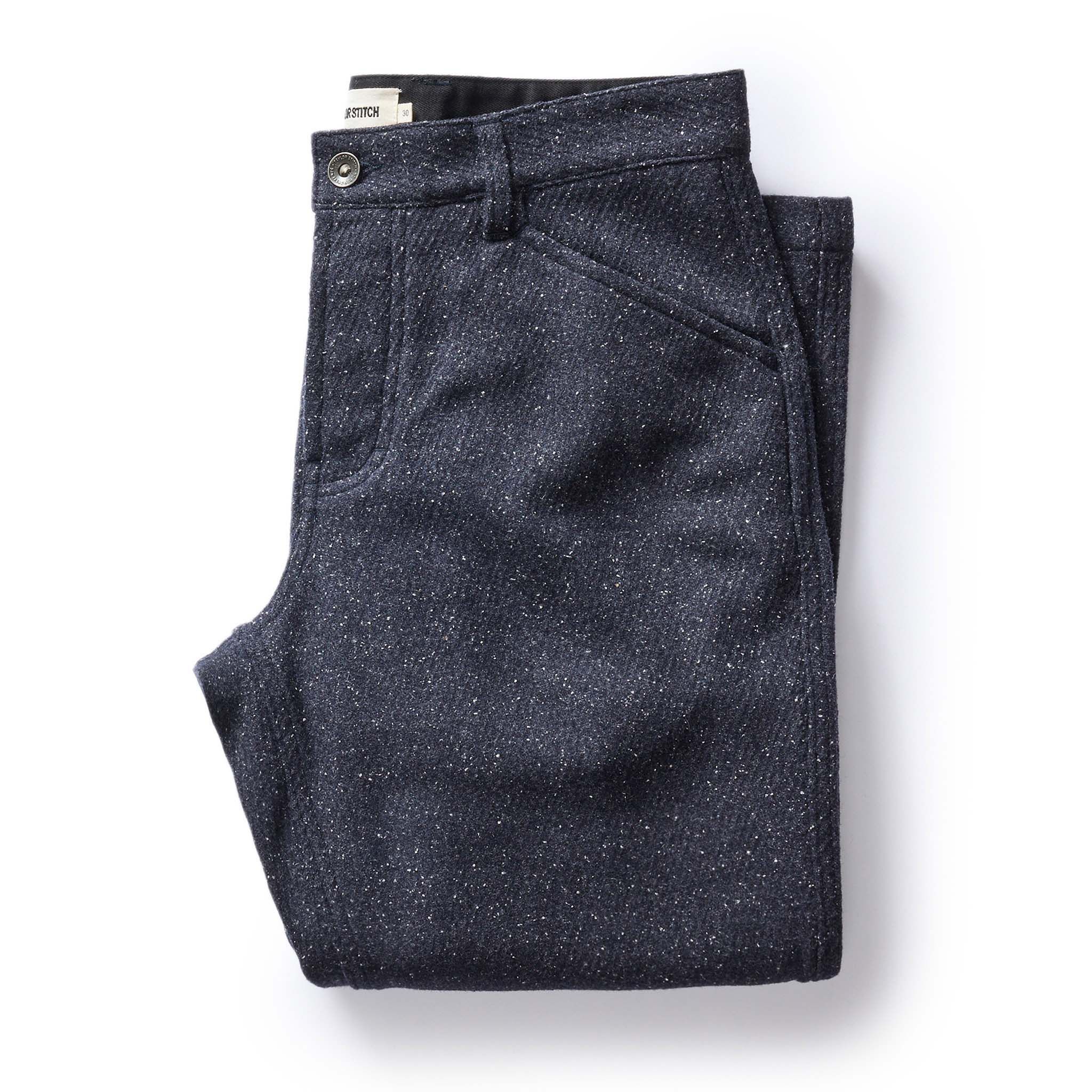 Uwrna Camp Pant in Navy Nep Wool