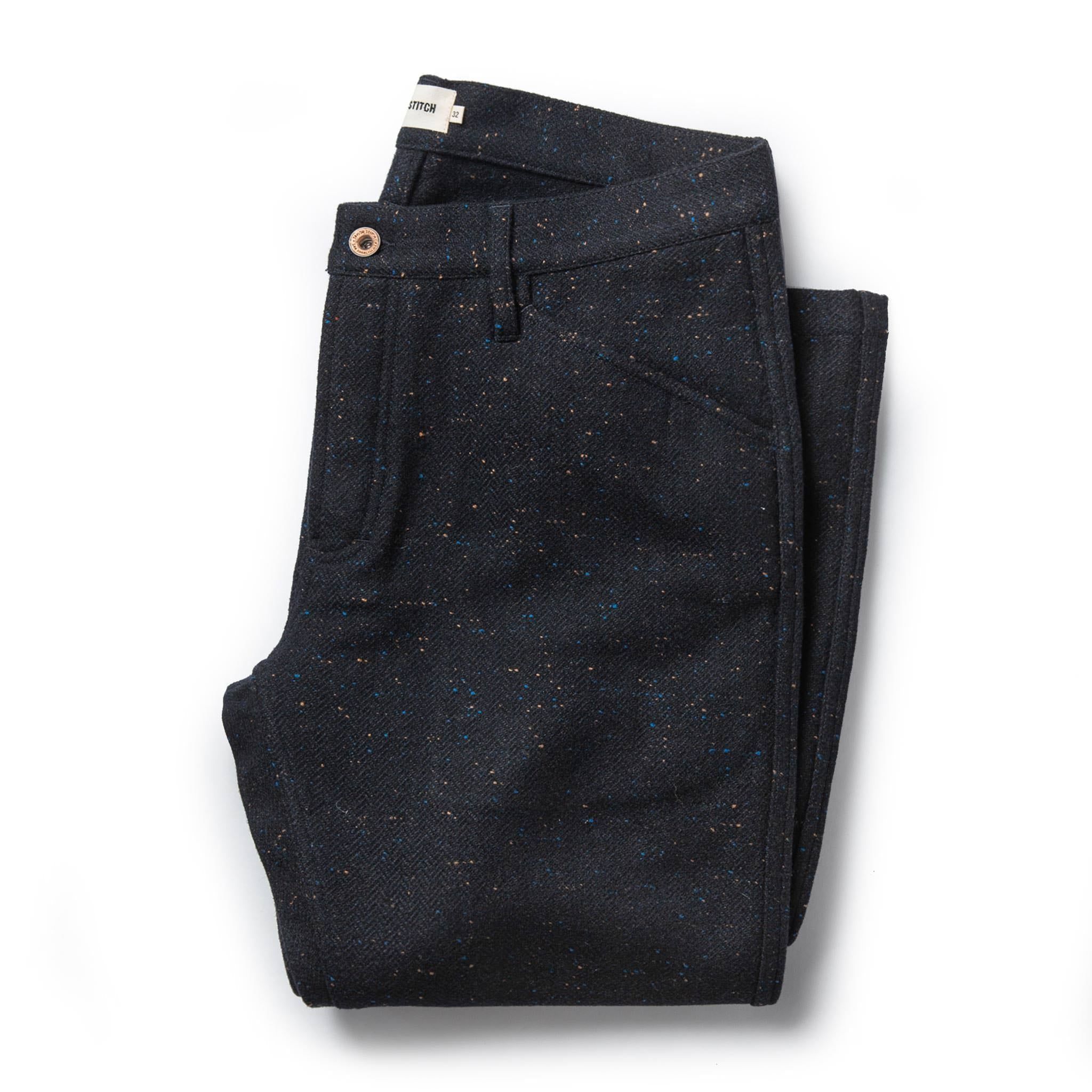 Uwrna Camp Pant in Navy Donegal Herringbone