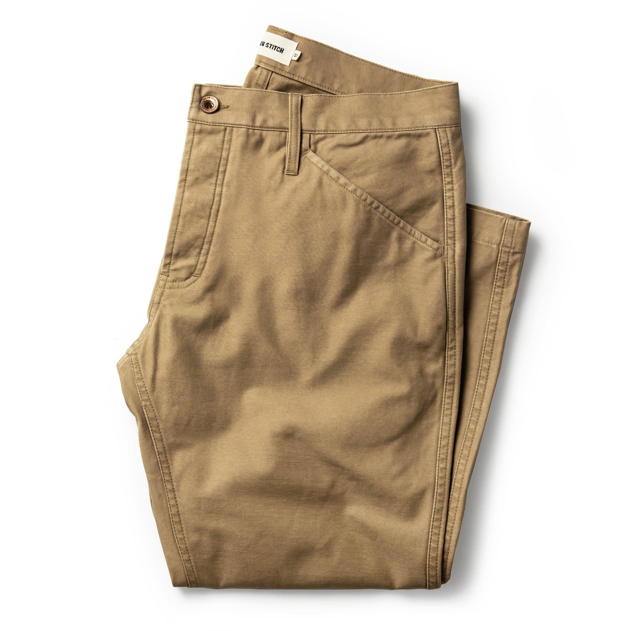 Uwrna Camp Pant in Khaki Reverse Sateen