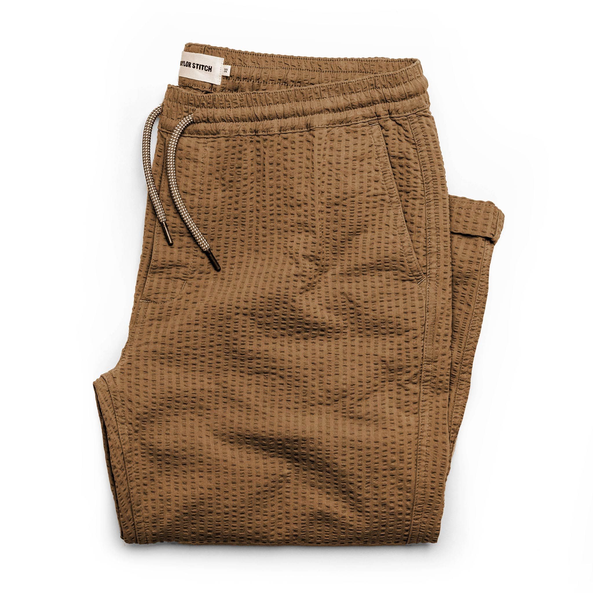 Uwrna Après Pant in British Khaki Seersucker