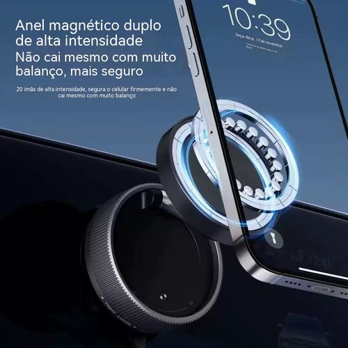 Estável! Preciso! Forte! O topo dos suportes magnéticos para carro! Magnetismo a vácuo + articulação triaxial, ângulos ajustáveis livremente! Fixação instantânea, segurança garantida!