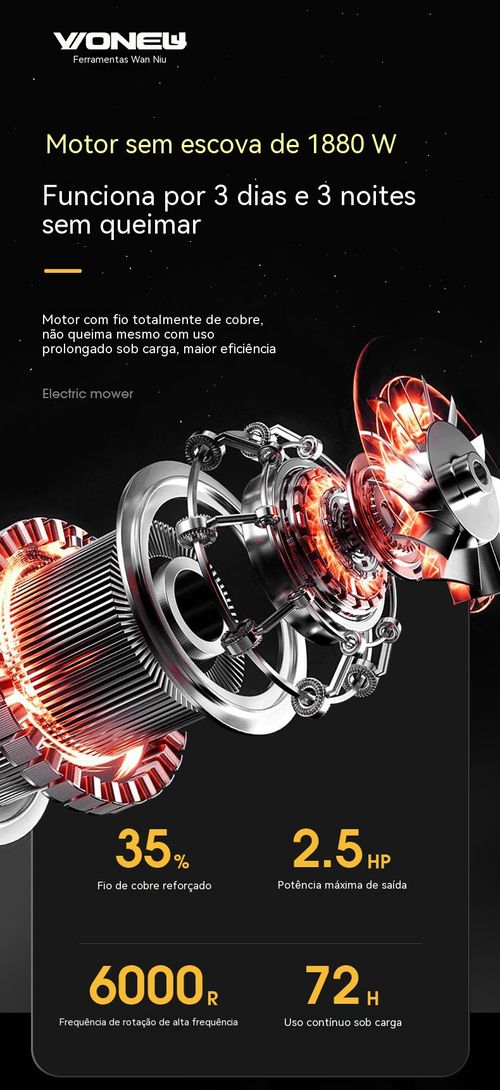 Desconto de 50% por tempo limitado! Cortador de grama a bateria sem fio com autonomia poderosa, especialmente para jardins e fazendas em Luanda!