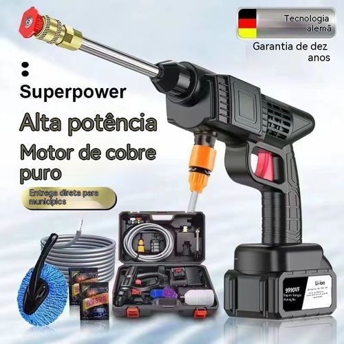 （Importado da Alemanha, 50% de desconto por tempo limitado!）Sem água na torneira? Não importa! Um balde limpa todo carro. Lavadora alta pressão sem fio, lava em qualquer lado. Ideal para motoristas de Luanda!