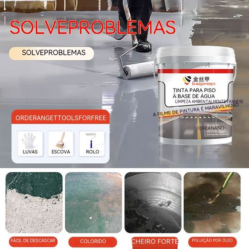 Não precisa contratar trabalhador, você mesmo pinta em casa!Tinta de piso impermeável e resistente ao desgaste, ideal para renovar garagem, fábrica e residências.