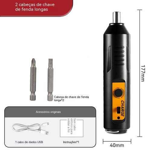 Autonomia de 180 dias, chave de fenda elétrica portátil para uso doméstico, ferramenta essencial para reparos diários.