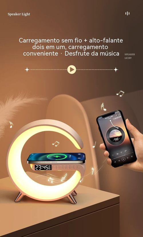 Luz de áudio colorida em forma de G! Integra áudio, carregamento rápido e alarme, não é apenas uma luz! Leve o céu estrelado para o quarto e abrace todo o romance e doçura do seu quarto!