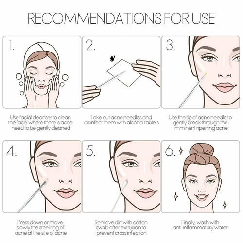 Acne Needle Blackhead Remover Pimple Blemish Comedone Extractor Tweezer Tool Kit