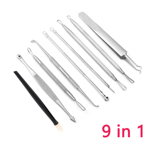 Acne Needle Blackhead Remover Pimple Blemish Comedone Extractor Tweezer Tool Kit