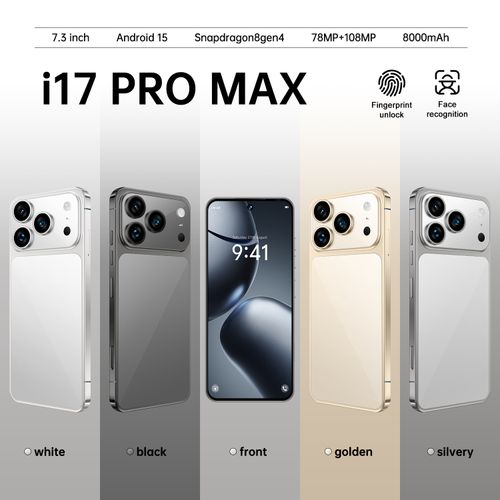 7.3 Mega Screen + 8000mAh Battery: The Phone That NeverLets You Down!Tired of your phone dying at 2 PM? Or squinting at a tiny display for TikTok, group chats, and family photos? Meet the i17 Pro Max —your new daily hero: