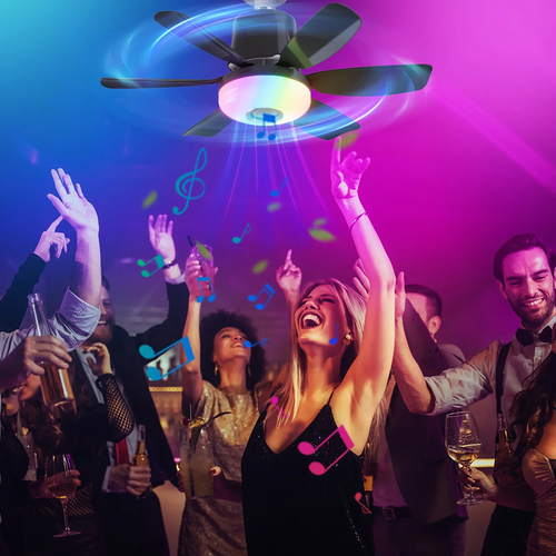 RGB Phantom Rhythm Shade Adjustment Decoration Modern Remote Control Bldc Best Music Smart Home Light LED Ceiling Fan