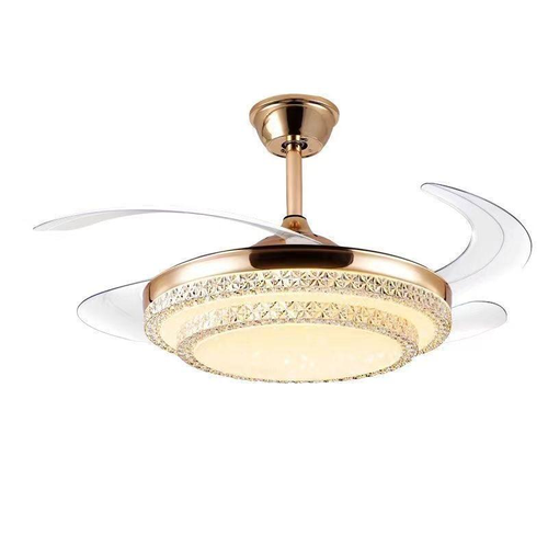 LED Ceiling Fan Dc Silent Motor 6 Speed Remote Control Modern Led Retractable Ceiling Fan