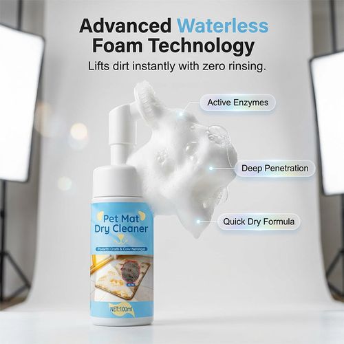 Waterless Foaming Cleaner For Pet Pads With Brush