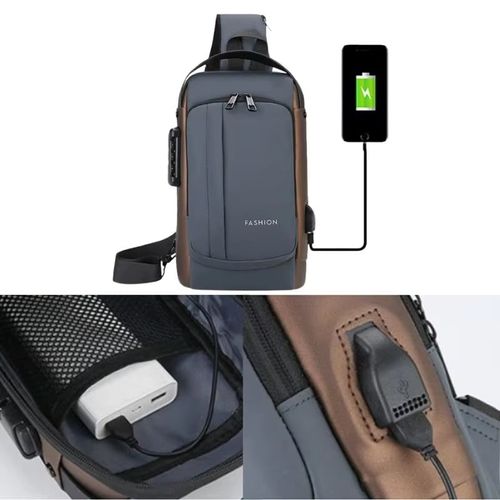 USB Charging Sport Sling Anti-theft Shoulder Bag