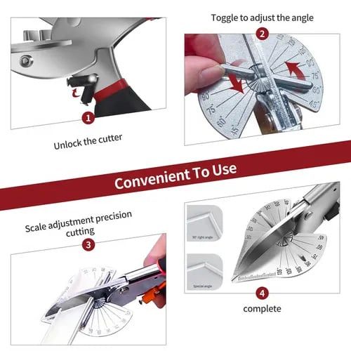 45°-135° Multi Angle Miter Shear Cutter（Adjustable angle shear + 10 blades）
