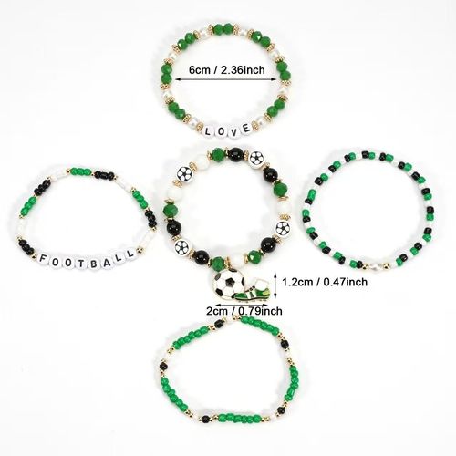 Football Beaded Bracelet