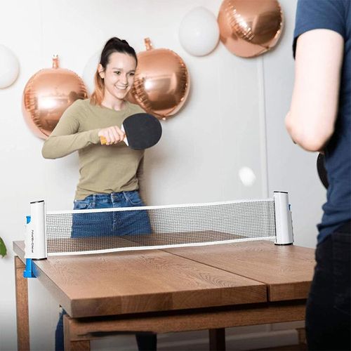 Extendable portable table tennis net set