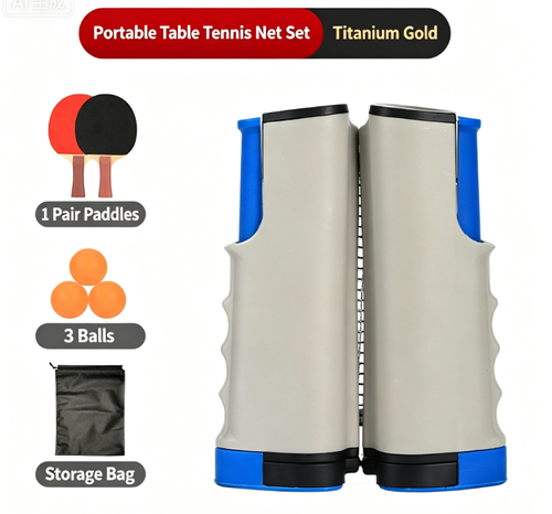Extendable portable table tennis net set