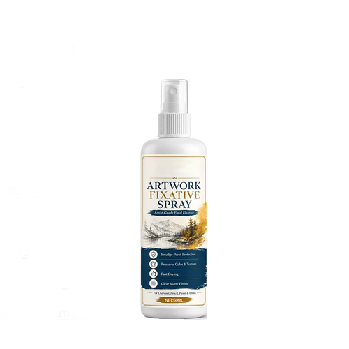 Fast Drying Fixative Spray Protects Charcoal Pastels From