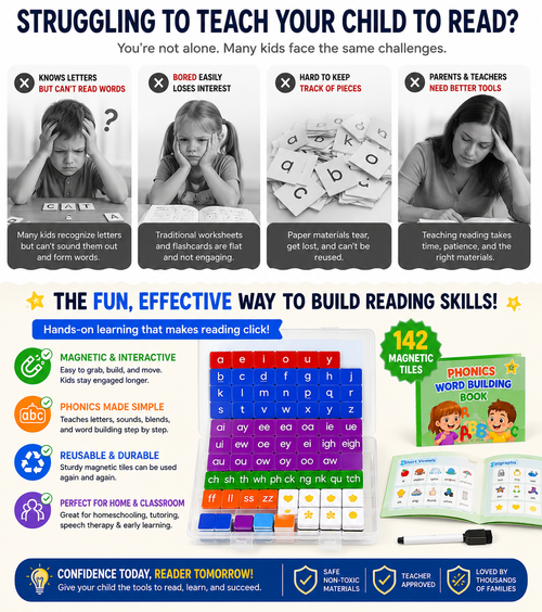 Magnetic Phonics Learning Tiles Set