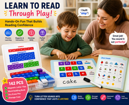 Magnetic Phonics Learning Tiles Set