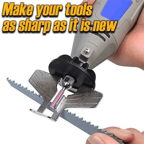 Angle grinder sharpener for chainsaw