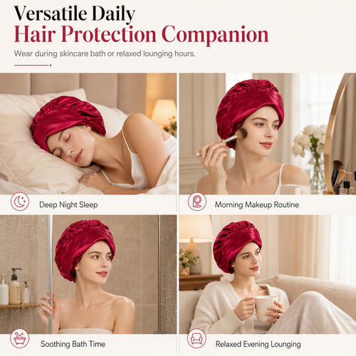 Satin Sleep Bonnet with Eye Mask