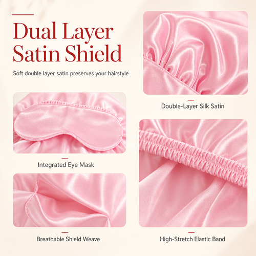Satin Sleep Bonnet with Eye Mask