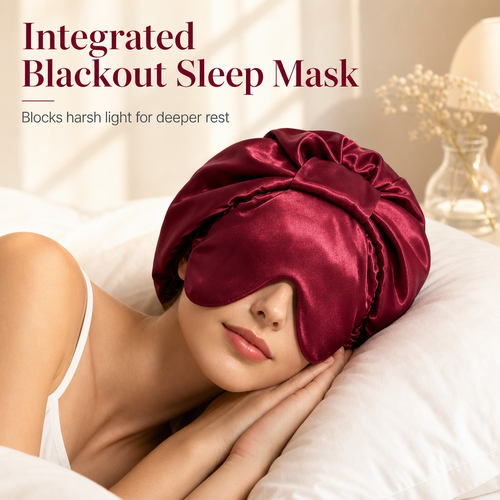 Satin Sleep Bonnet with Eye Mask