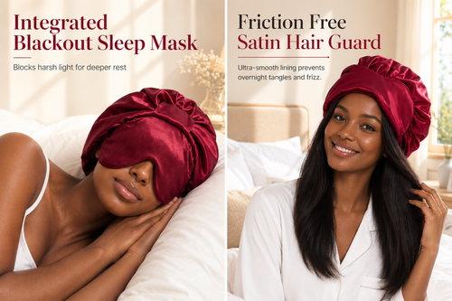Satin Sleep Bonnet with Eye Mask