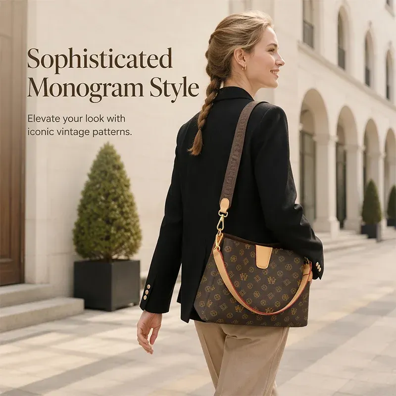Vintage Printed Shoulder Bag