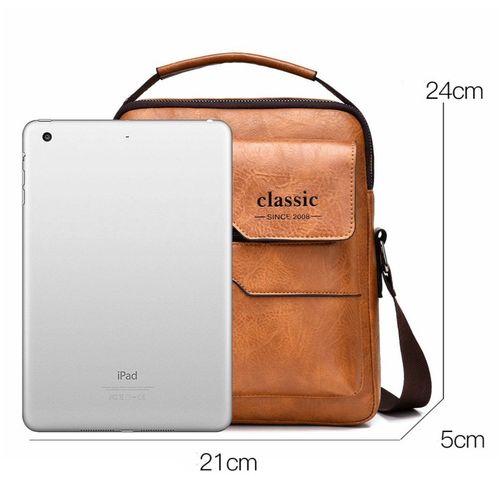 💼Men Retro PU Leather Crossbody Bag | Adjustable Strap for Work & Travel
