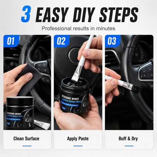 Car Steering Wheel Leather Repair Cream Black Leather