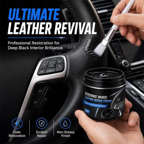 Car Steering Wheel Leather Repair Cream Black Leather