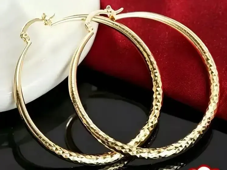 Buy 1 Get 1 FREE🎁Diamond-Cut Hoop Earrings for Women – Elegant, Sparkling
