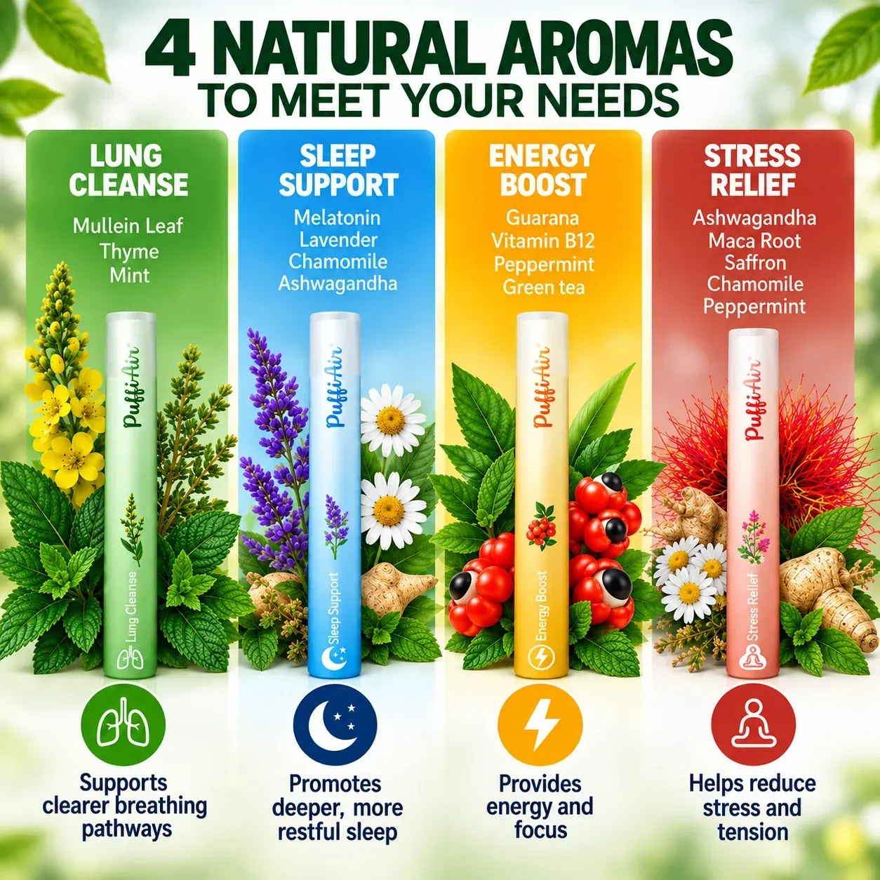 Herbal Diffuser 4 Aromas Full Set