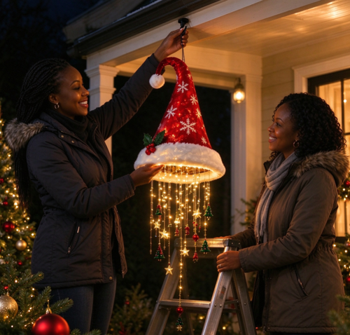 Santa Hat Hanging Chandelier