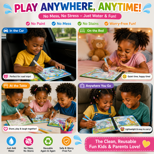 Mess-Free Magic Watercolor Book for Kids
