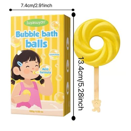 lollipop bath bubbles and colored bath balls