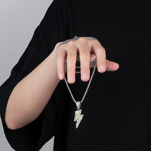 Hip Hop Lightning Pendant Necklace