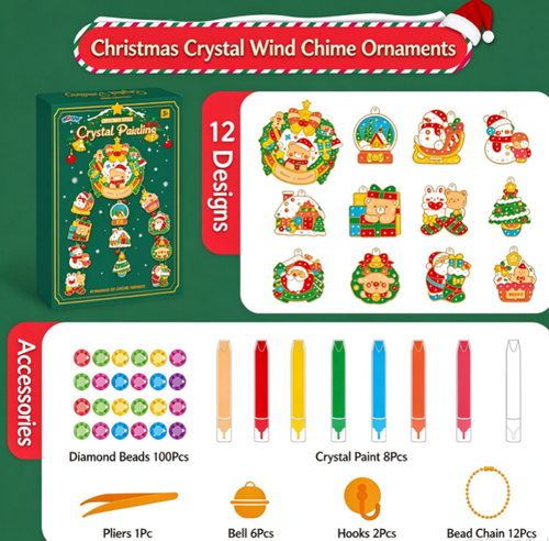 DIY Crystal Christmas Wind Chimes & Paint Arts