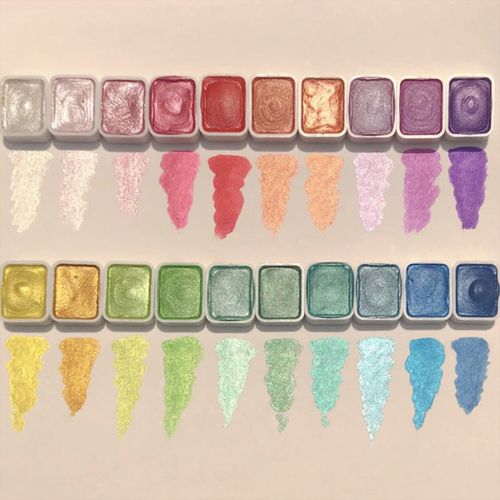 Pearlescent Solid Watercolor Smudge Paint Pigment
