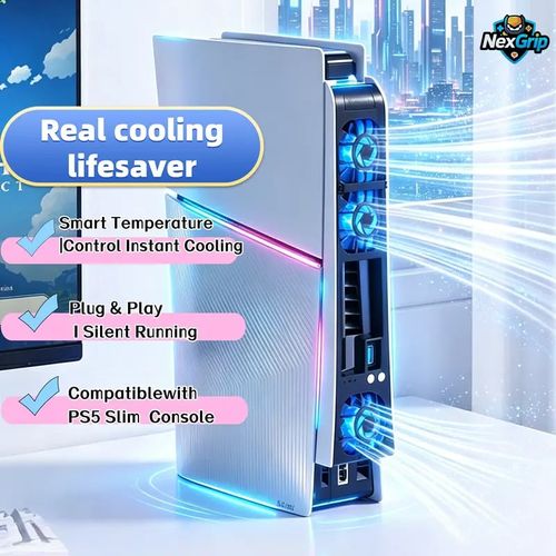 PS5 Slim Cooling Fan with LED‑Light