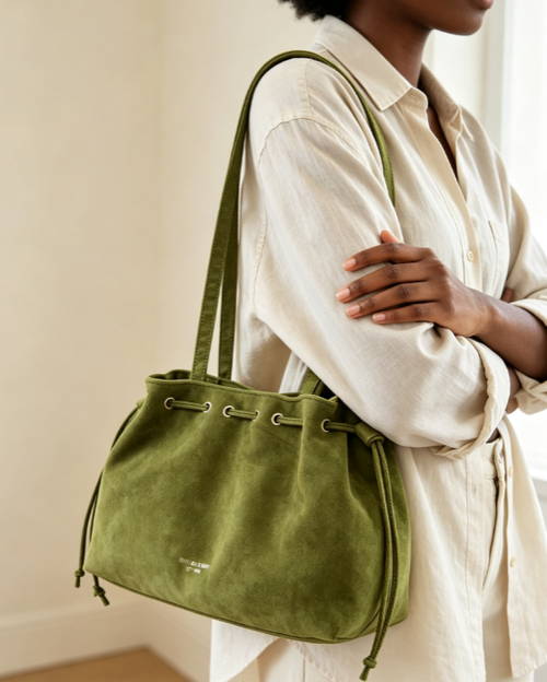 Women's Retro Drawstring Tote Bag