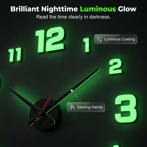 3D DIY Luminous Acrylic Wall Clock Set