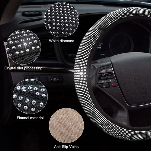 Rhinestone Diamond Car Steering Protection