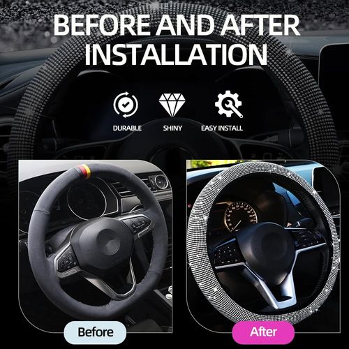 Rhinestone Diamond Car Steering Protection
