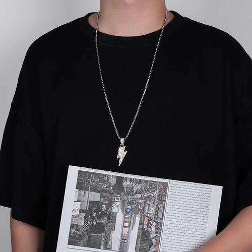 Hip Hop Lightning Pendant Necklace