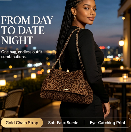 Women's Faux Suede Leopard Print Tote