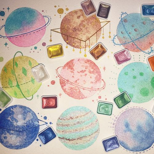 Pearlescent Solid Watercolor Smudge Paint Pigment