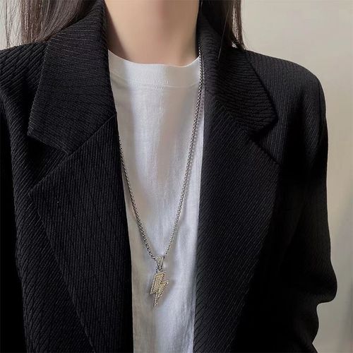 Hip Hop Lightning Pendant Necklace